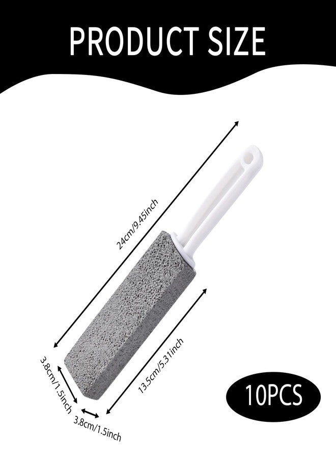 Suny Smiling 10 Pcs Pumice Stone Toilet Bowl Cleaner with Handle,High-Density Natural Pumice,Scratch-Free,Effectively Removes Hard Water Rings,Rust,Calcium for Bathtubs,Sinks,Pools, Grills,Ceramic Surfaces - Image 2
